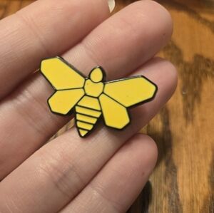 Geometric Yellow Bee Enamel Pin